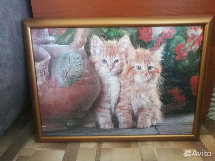 Две картины из пазлов в багете