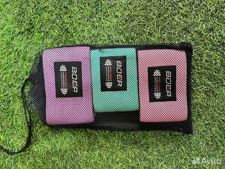 Резинки для фитнеса Boer Sport (тканевые) 3 шт