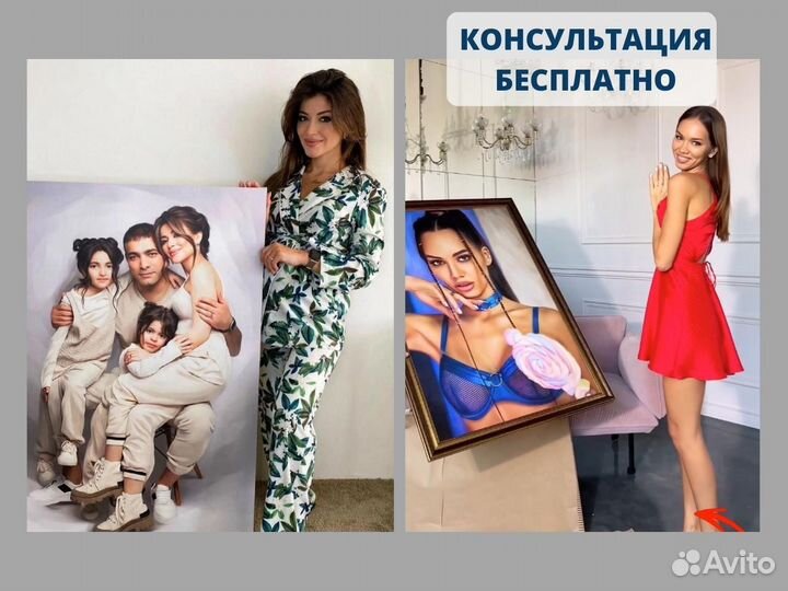 Портрет на холсте по фото. На заказ