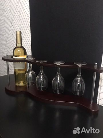 Мини бар стойка под бокалы и бутылку