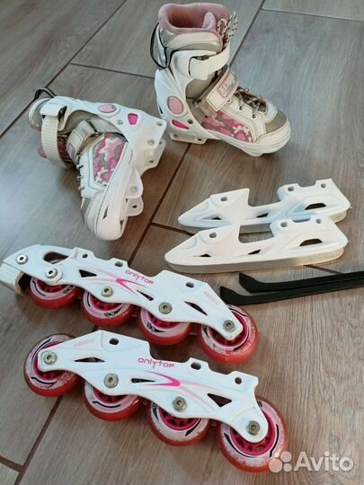 Коньки ролики раздвижные детские 2 в 1