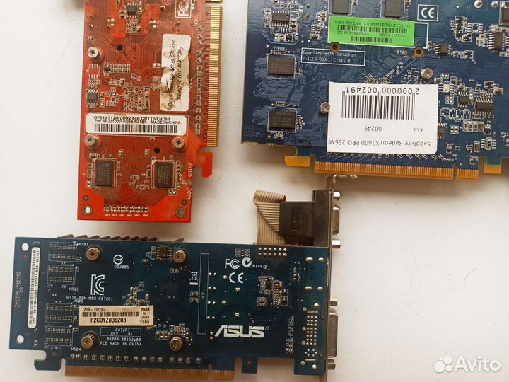 Nvidia GeForce GT 210 2шт + X1600 PRO