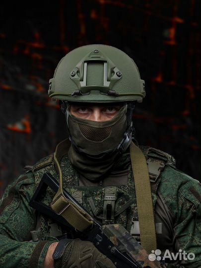 Баллистический шлем без ушей с креплением