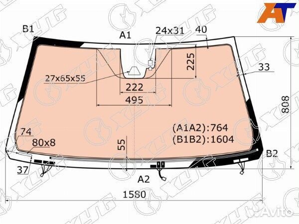 Стекло лобовое toyota land cruiser 200 /205