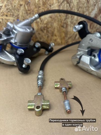 Суппорта 2108 на ниву с переходом под один шланг