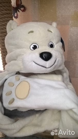 Шапка-варежки Белый медведь Сочи 2014