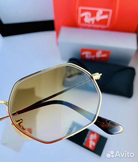 Очки ray ban octagonal коричневые