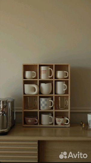 Полка для чашек настольная деревянная