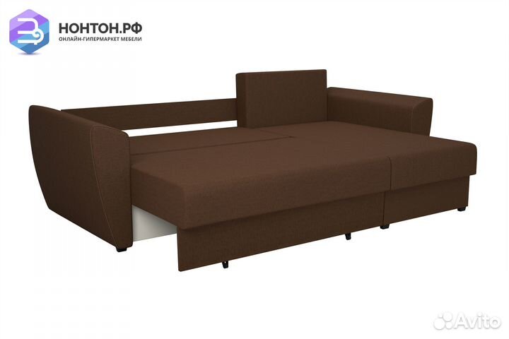 Диван угловой выкатной София коричневый