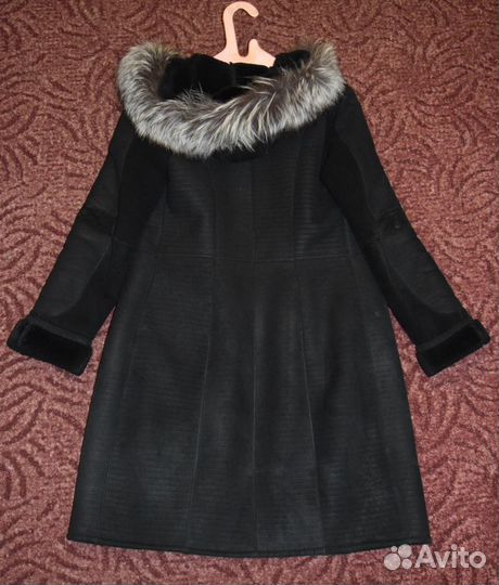 Дубленка женская с капюшоном