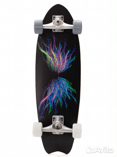 Лонгборд с деревянной декой, 75 см (Черный)