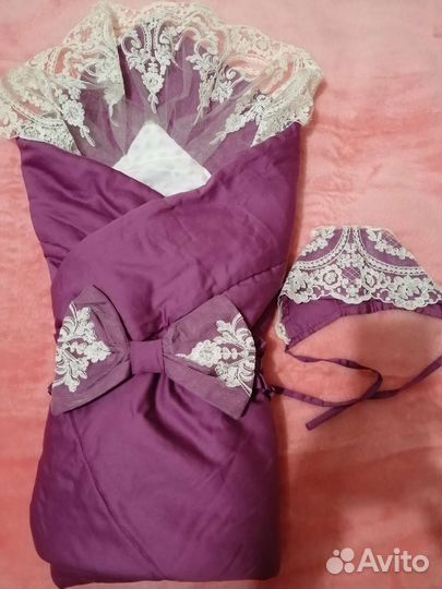 Конверт-одеяло на выписку для девочки