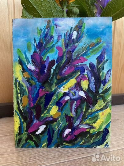 Живописная картина маслом «Летняя», 15*20