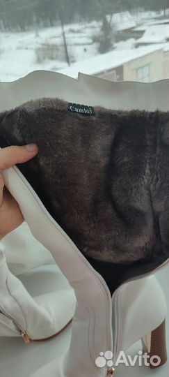 Сапоги белые зимние свадебные 38 р