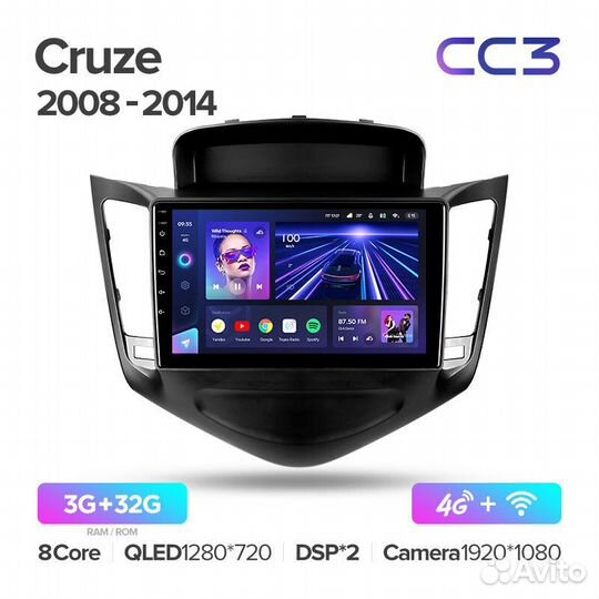 Шгу Teyes CC3 3/32 для Chevrolet Cruze J300