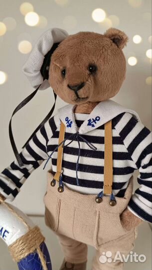 Текстильный мишка в стиле 