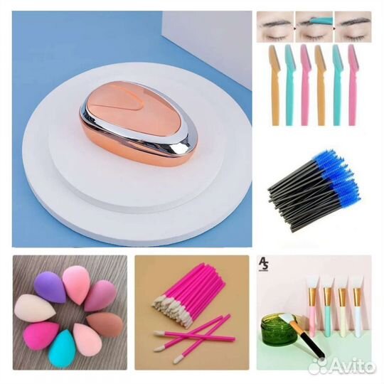 Щётка для лица, спонж, триммер для бровей