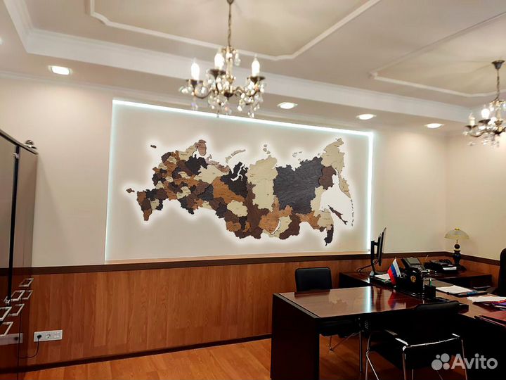 Карты России из дерева Тамбов