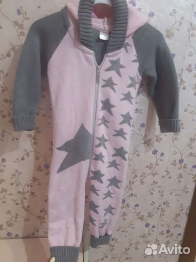 Вязаный комбинезон 80 для девочки