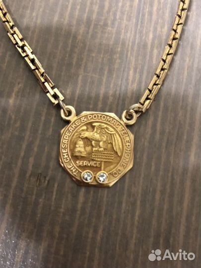 Зажим для галстука (антикв-т, золото, бриллианты)