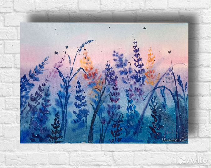 Рассвет на лугу (синий, фиолетовый)