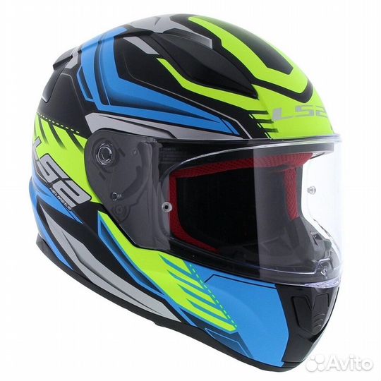 Мотошлем LS2 FF353 rapid gale blue-yellow