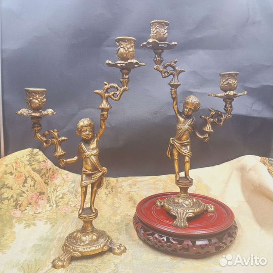 Подсвечники, пара. Бронза. Италия