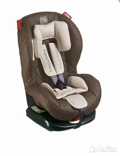 Автокресло Happy baby Deluxe из экокожи коричневое