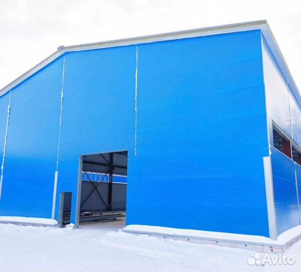 Быствозводимый ангар из сэндвич-панелей