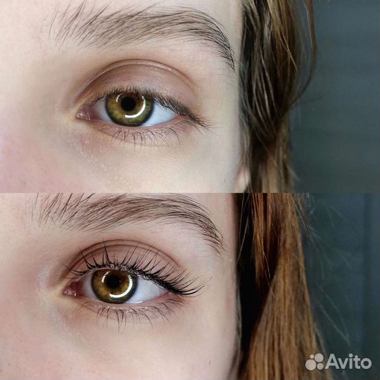 Наращивание, ботокс ресниц. Оформление бровей