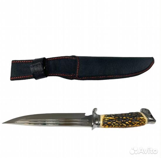 Нож Охотник, с чехлом, сталь 65х13, новый