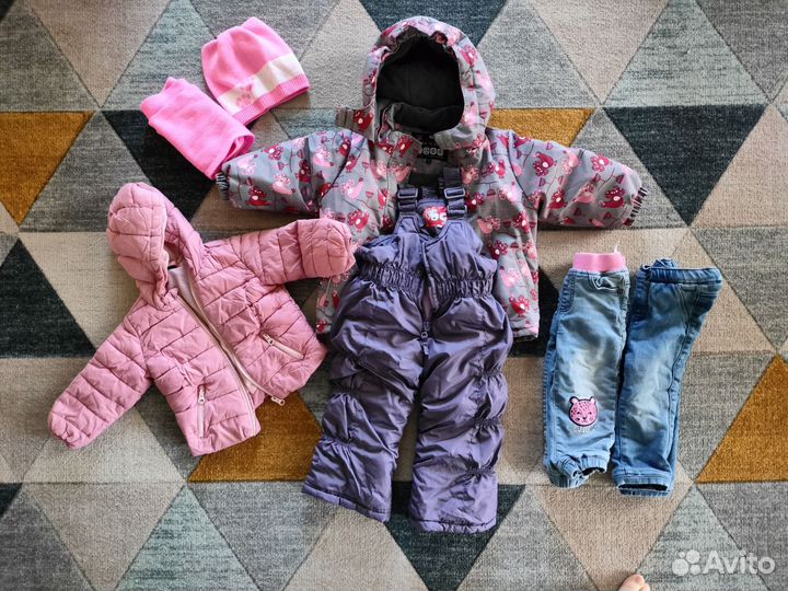 Пакет тёплых вещей на девочку 80-92
