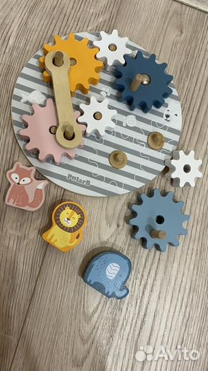 Деревянные шестеренки с животными
