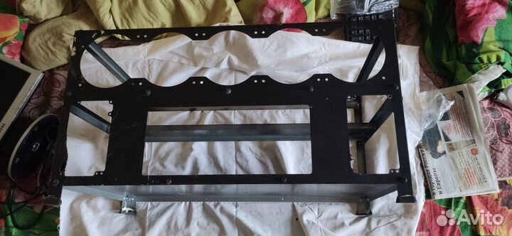 Каркас для майнинга 6 GPU карт, 5 FAN, корпус для