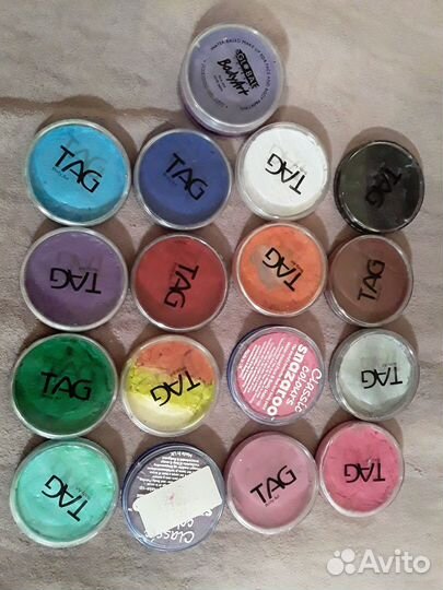 Профессиональный аквагрим TAG краски 17 цветов 32г