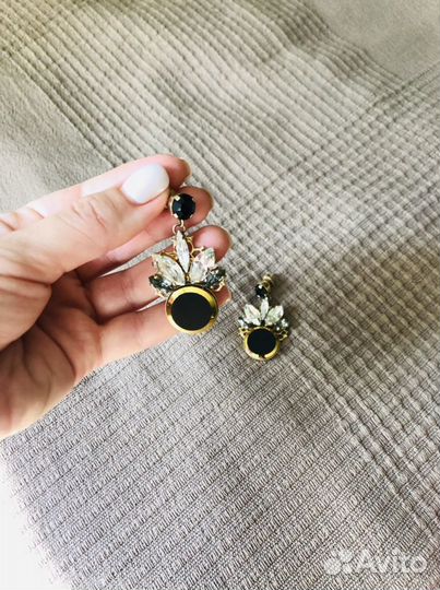 Вечерние серьги с кристаллами