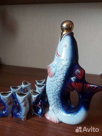 Набор для коньяка Рыбки/ оригинал СССР