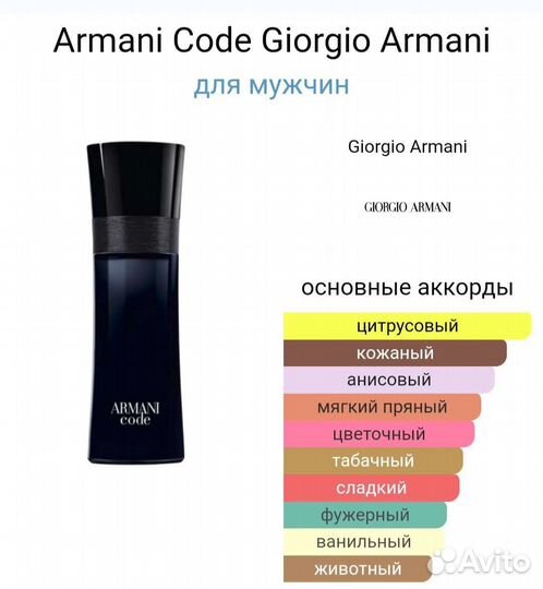 Armani Code Giorgio Armani для мужчин оригинал