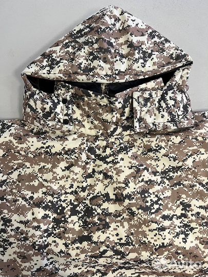 Дождевик мужской с капюшоном военный камуфляжный