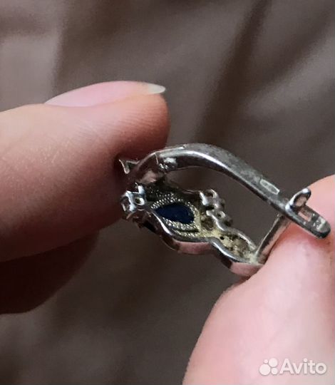 Серьги сапфир