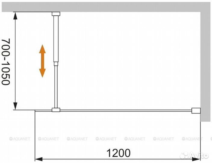 Душ. Стенка Cezares 120 Хром liberta-l-1-120-br-cr