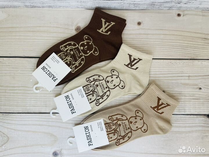Носки женские Louis Vuitton 5 пар Мишка