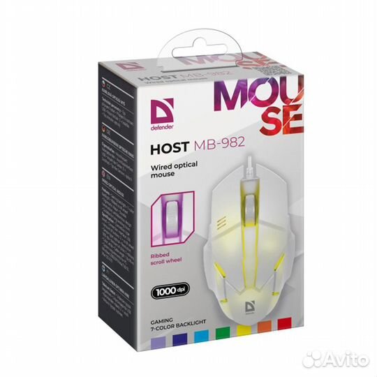 Мышь проводная Defender, MB-982, Host, оптическая