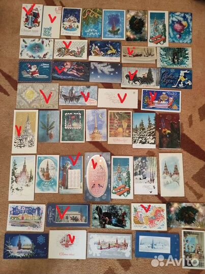 Открытки новогодние подписанные. СССР
