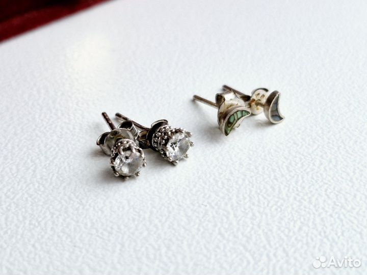 Серебряные Серьги Пусеты Серебро 925 Винтаж