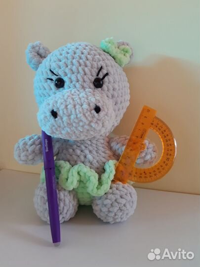 Подарок к 1 сентября.Игрушка ручной работы Бегемот