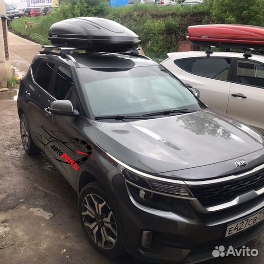 Автобокс Aerobox 470л двусторонний на Киа Селтос