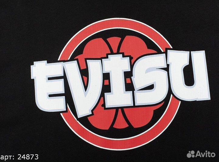 Футболка Evisu circle logo Чёрная