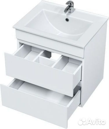 Тумба подвесная с раковиной Mirsant Next 60/2 см