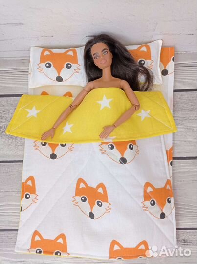 Постельное бельё для куклы Барби и Кена